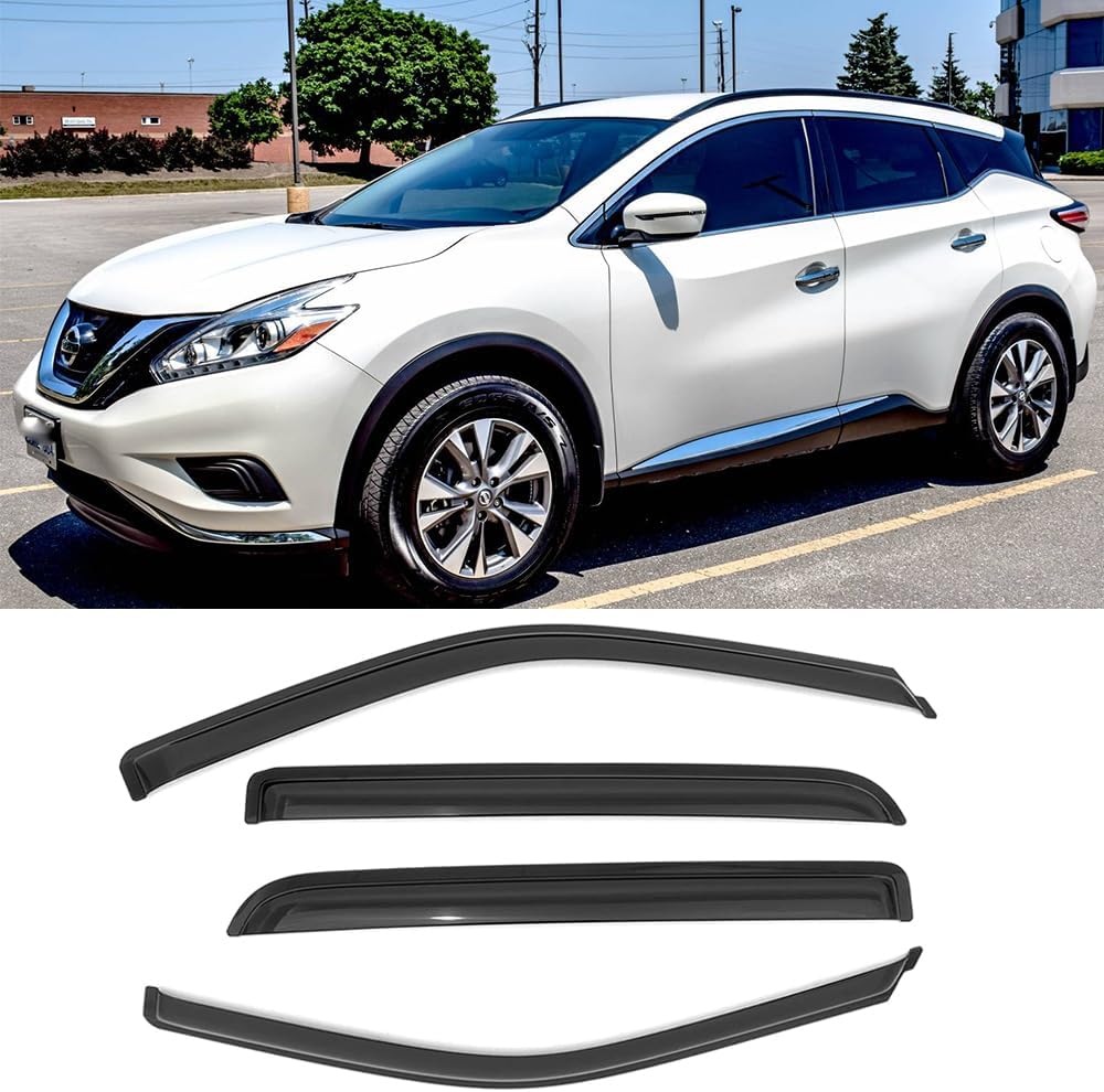 94675 Side Window Wind Vent Deflector,4pcs Outside Mount Style Nice Sun Rain Guards Set,Window Visor fit for 2015-2022 Nissan Murano