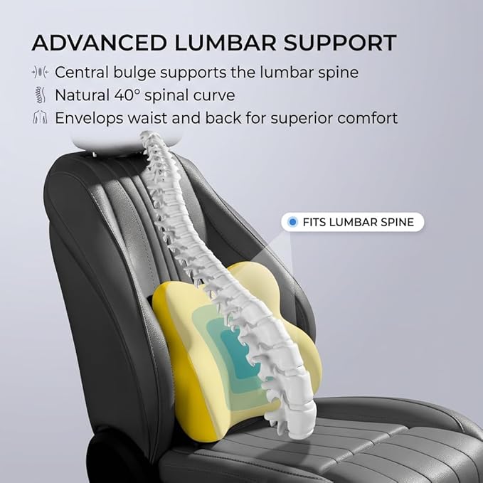 Car Headrest Pillow & Lumbar for Audi A1 A1 S Line A1 Sportback A1 S A2 A3 S-Line A3 8P 8V A3 Sportback, Car Seat Neck Pillow Back Support, Breathable All-Season Automotive Seat Cushions, 2PCS