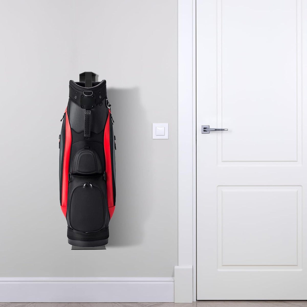 Wall Mount Golf Bag Storage Stand Organizer Rack for Garage, Air Spring Sliding System Single Golf Bag Holder for Wall, Golf Storage Organizer for Golfing Clubs, Home, Basement