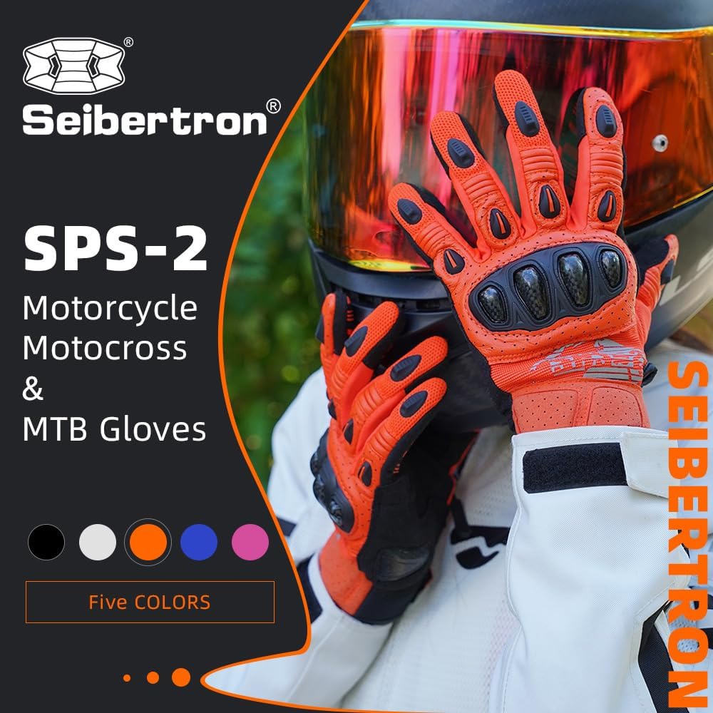 Seibertron SPS Series Touchscreen Motorcycle Motocross BMX ATV MTB Bicycle Cycling Full or Half Finger Gloves Adult and Youth