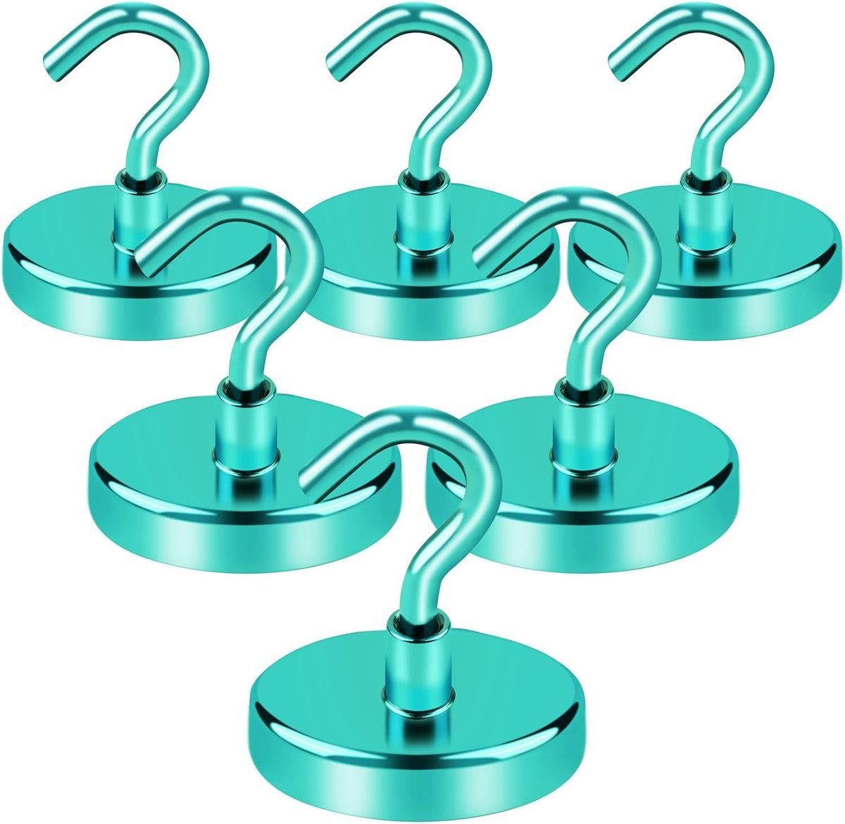 LOVIMAG Cruise Ship Essentials, 110Lbs Cruise Door Magnets, Green Magnetic Hooks, Magnetic Hooks Heavy Duty for Hanging Celling, Grill, Refrigerator Kitchen-6 Pack