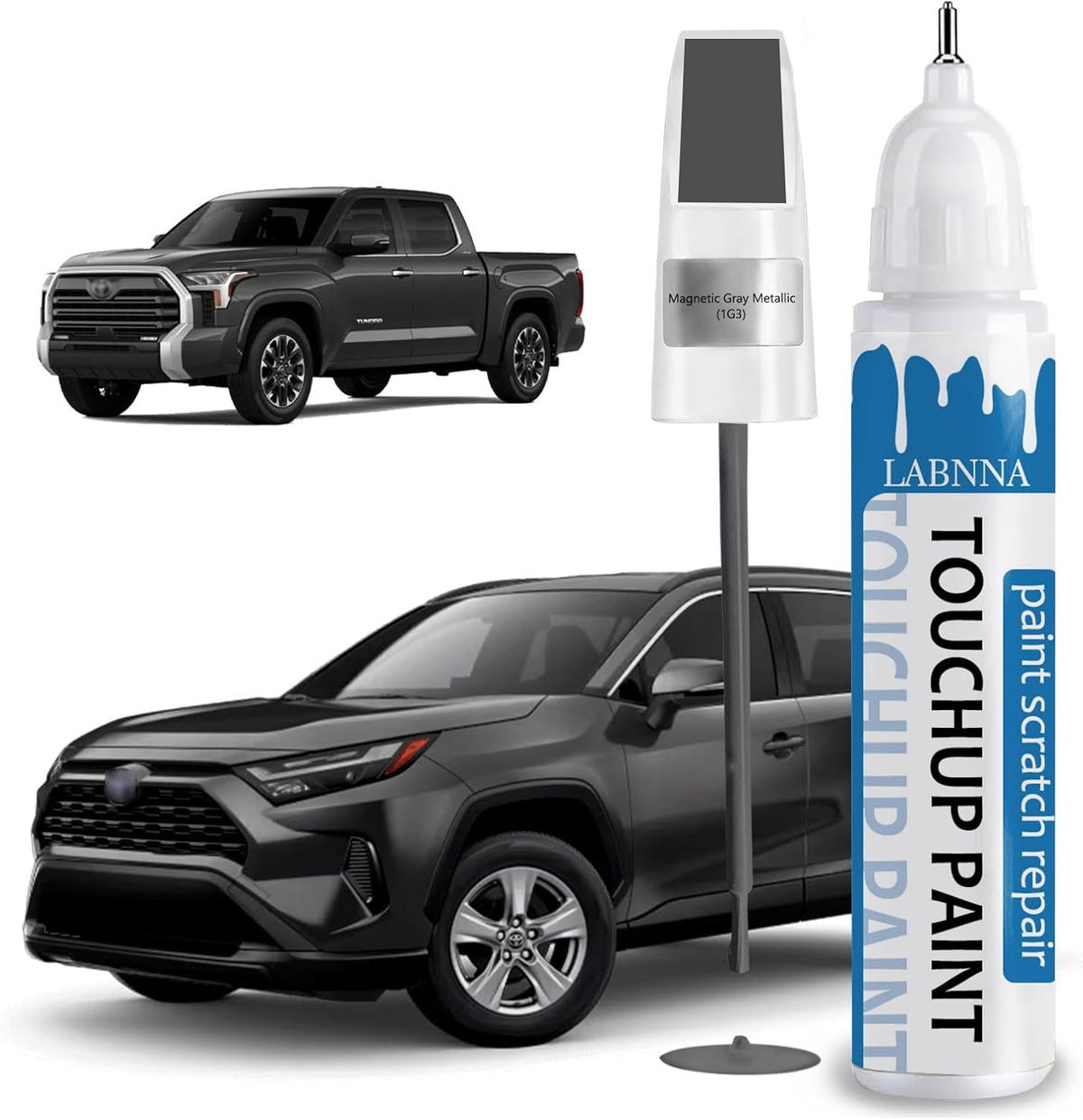 Magnetic Gray Metallic (1G3) Touch Up Paint for Toyota-Exact Match 2 in 1 touchup Paint Pen for Chips and Nicks Repair Car Paint Scratch Repair Kit