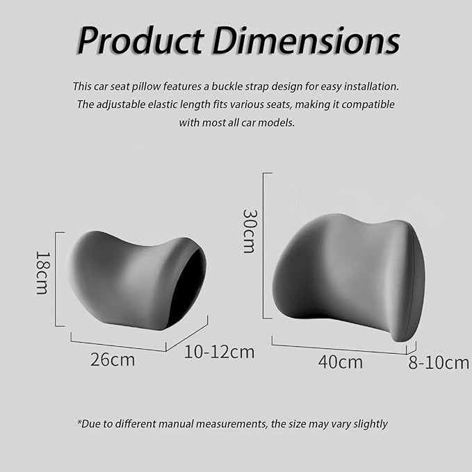 Car Lumbar Support Pillow and Car Neck Pillow Kit for Acura MDX 2000-2020 2021 2022 2023 2024 2025 2026, Car Seat Neck Back Rest Pillows, Ergonomic Car Seat Headrest & Lumbar Cushion
