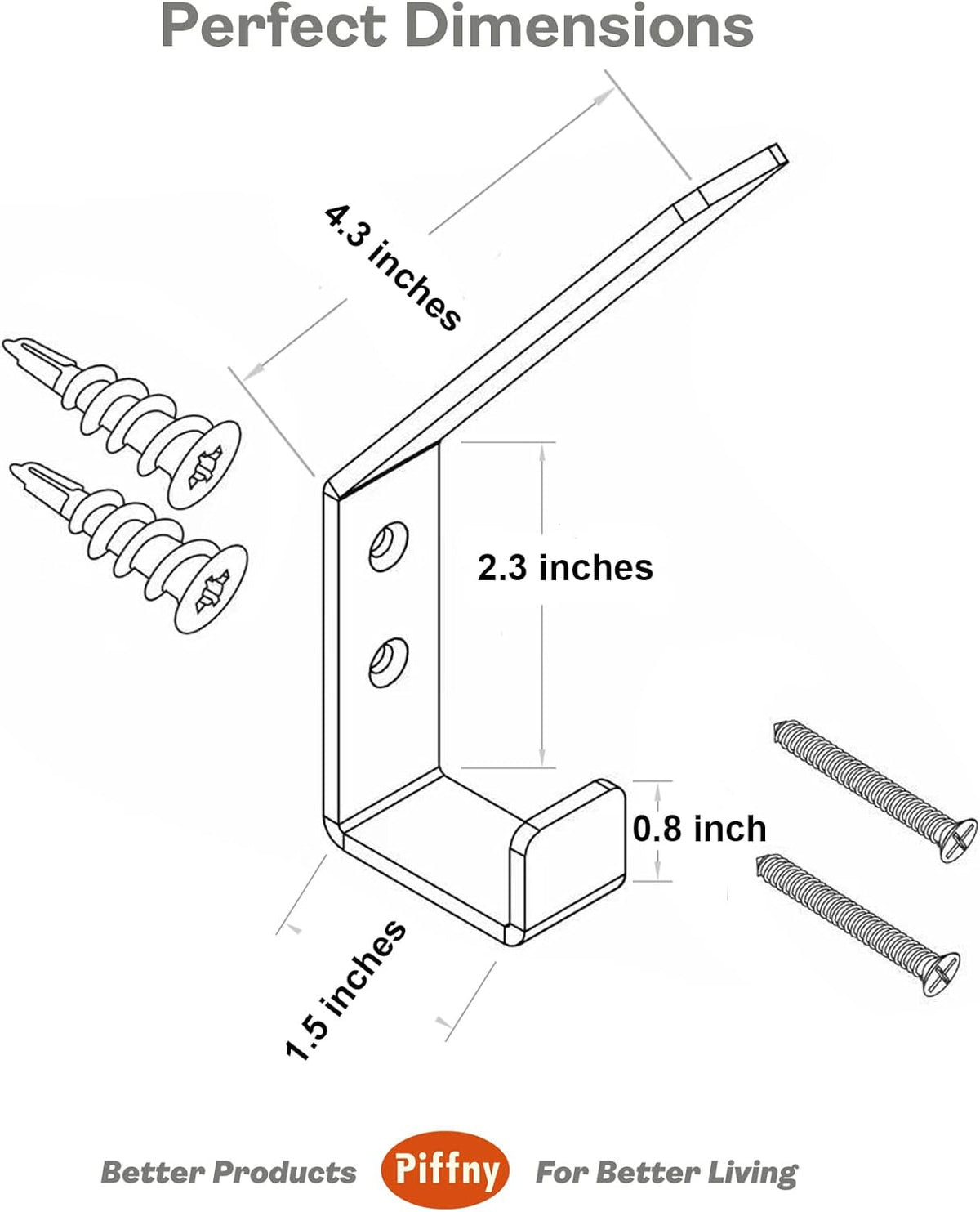 6 Pack Heavy Duty Steel C Style Double Wall Hooks for Indoors and Outdoors - 6 Pack (Brushed Nickel)