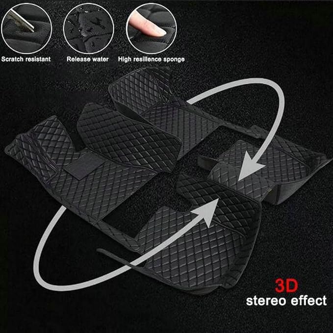 TREGOO All Weather Car Mats Custom Fit Non Slip Floor Mats for 1998-2025 Cars Personalized Leather Protection Pads Suitable for Men Women (Wine red)