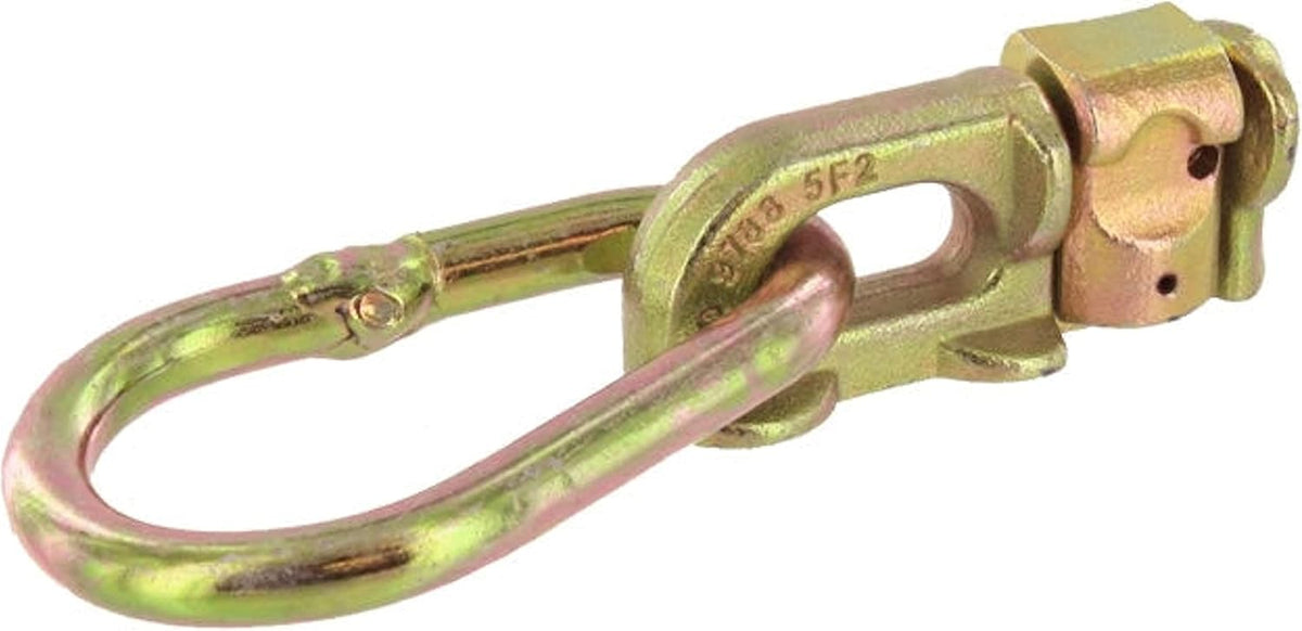 US Cargo Control Double Stud L Track Fittings with Pear Link (100-Pack), 5,000 Pounds Break Strength, Use with L Track Rails in Truck Bed or Trailer, Automatic Locking with Spring Release