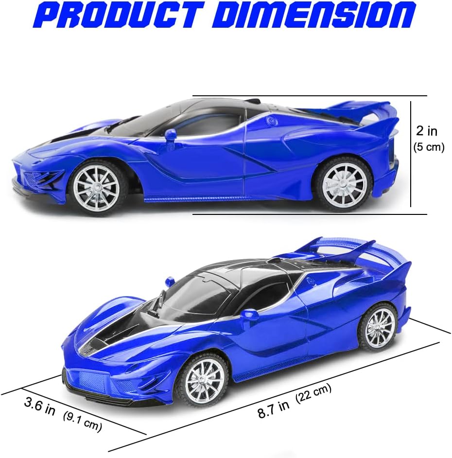 Remote Control Car for Boys Kids, 2.4GHz 4WD High Speed RC Cars Toys with Headlights and Controller, Electric Sport Racing Hobby Toy Car Model Vehicle for 6+ Year Teens Gift (Blue)