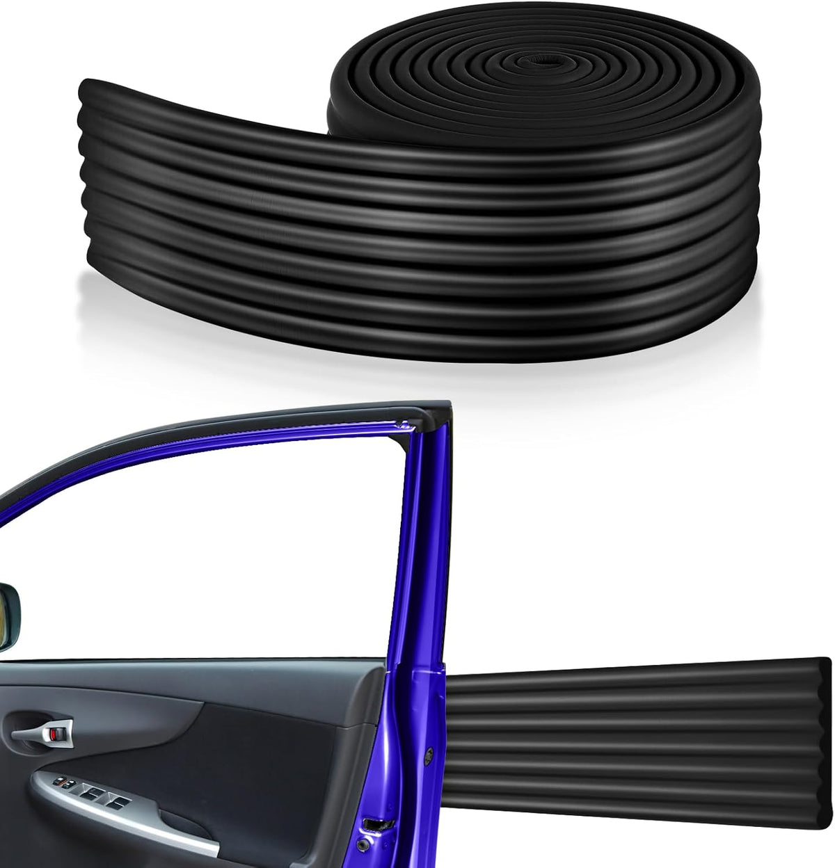 Garage Wall Protector 3.15in x 10ft Self-Adhesive Rubber Bumper Protectors Strip for Car SUV Doors Waterproof Anti-Scratch Wall Bumper Guard for Garage Car(Black)