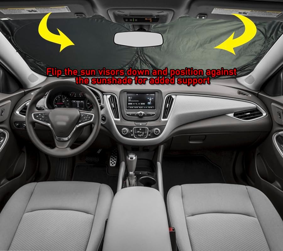 Gven Windshield Sun Shade Car Sun Shade Windshield Palm Tree Windshield Shade UV Protection Heat Reflective Car Sunshade Fits Small Sedans, Mini SUVs, Hatchbacks Car Accessories (Palm Tree, S)