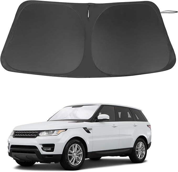 Windshield Sun Shade Custom Fit for 2014-2022 Land Rover Range Rover Sport Accessories Foldable Sunshade Sun Blocker Protect Car from Sun Rays & Heat Damage Keep Car Cooler