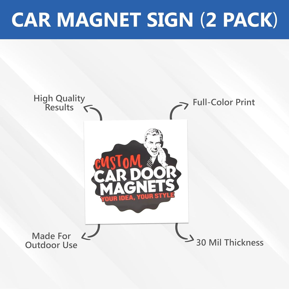 Custom Car Magnet Signs for Businesses (12" Square) 2 pk - Personalized Car Magnets for Advertising and Vehicle Promotion - Advertising Magnets for Cars Door - Professionally Printed