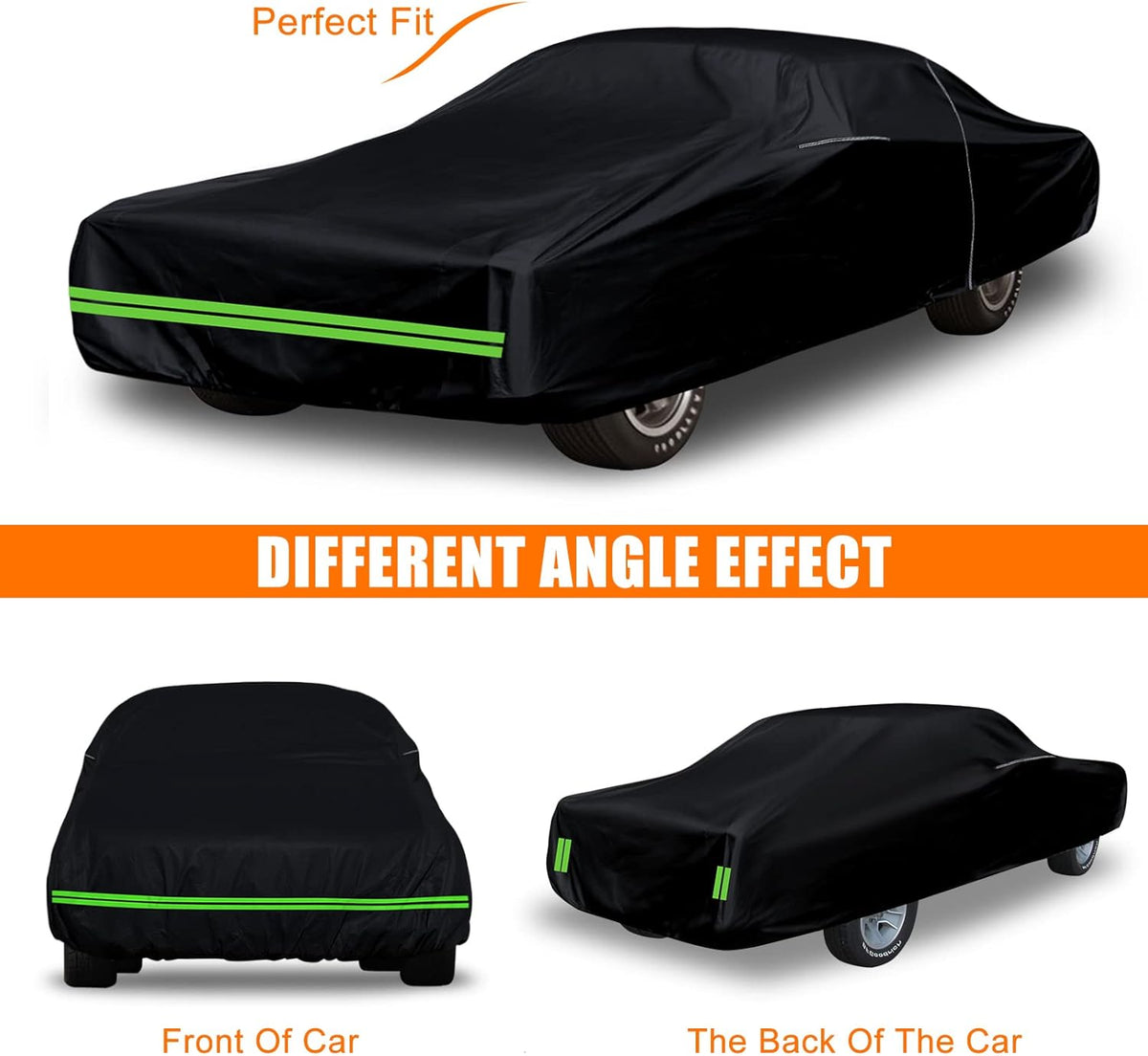 Waterproof Car Cover Compatible with Chevrolet Monte Carlo LS/SS 1978-1988, 210T All Weather Classic Car Covers with Zipper Door & Lock for Snow Rain Protection