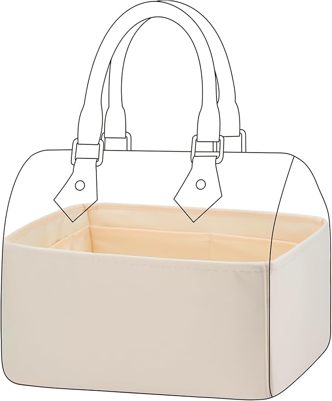 DGAZ Silk Purse Organizer Insert Fits LV Speedy 16/20/25/30/35/45 bags，Silky Smooth Bag Organizer，Luxury Handbag & Tote Shaper（Craie，SP20）