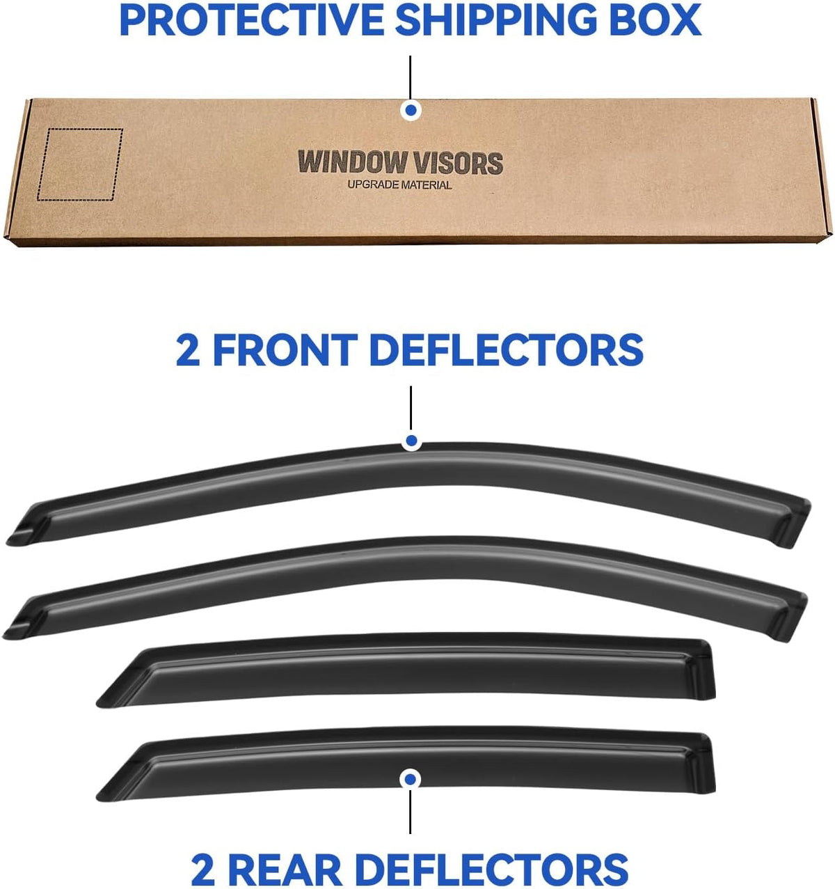 Window Visors Rain Guards for 2014-2020 Chevy Impala, Out-Channel Window Vent Wind Deflectors Visors Shades for 14-20 Impala