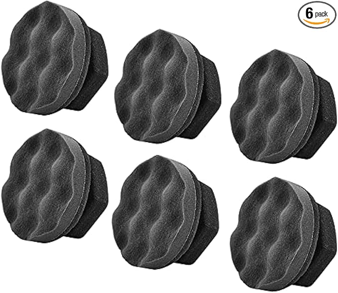 IPELY 6 Pack Large Tire Shine Applicator Pad, Durable and Reusable Hex-Grip Tire Dressing Applicator Pad for Applying Tire Shine
