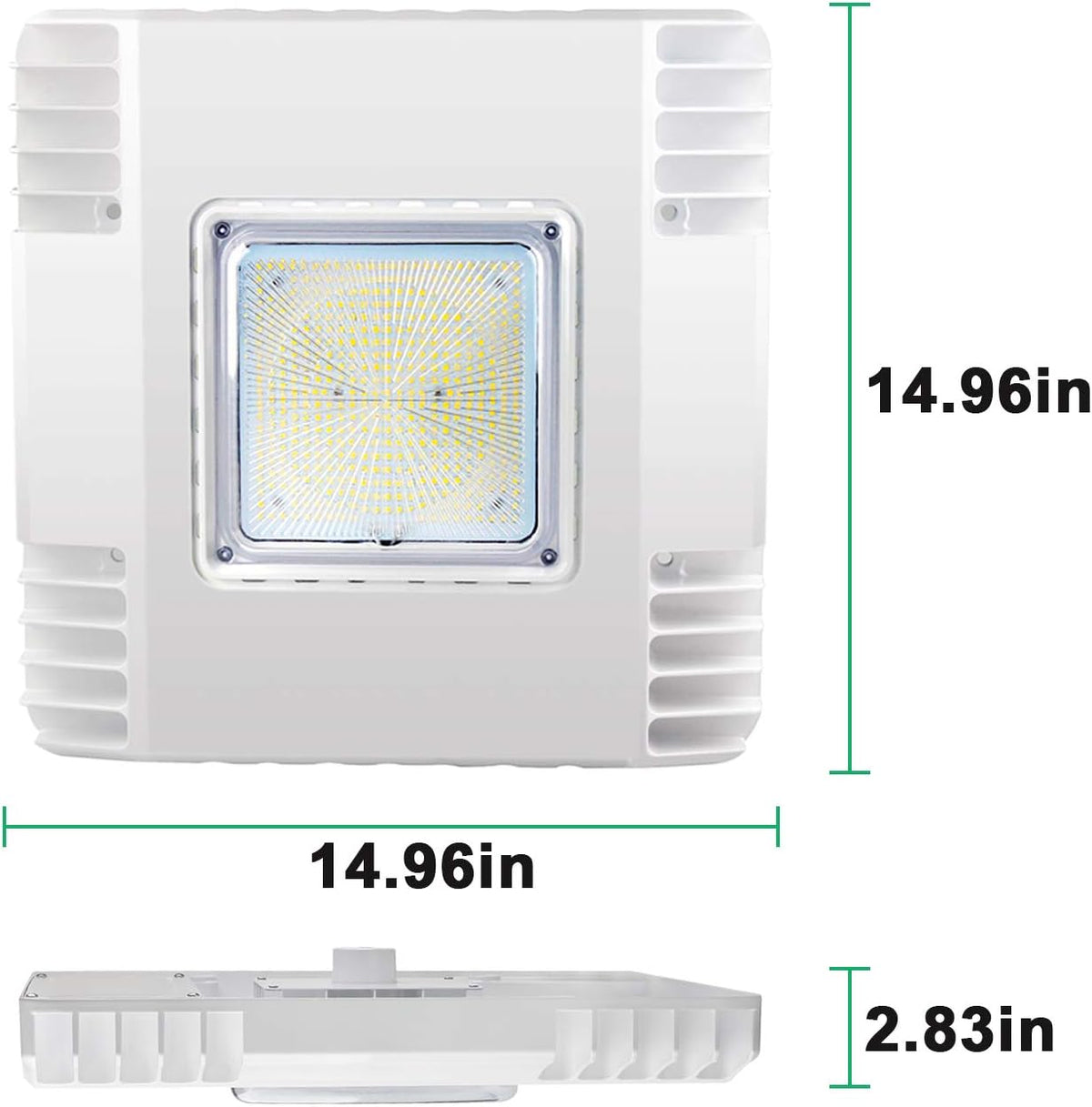 OSTEK 2 Pack LED Gas Station Canopy Light, 150W Carport Ceiling Light 5700K, Outdoor Rated (600W HID/HPS Equivalent), 90-277V IP65 DLC & UL Listed