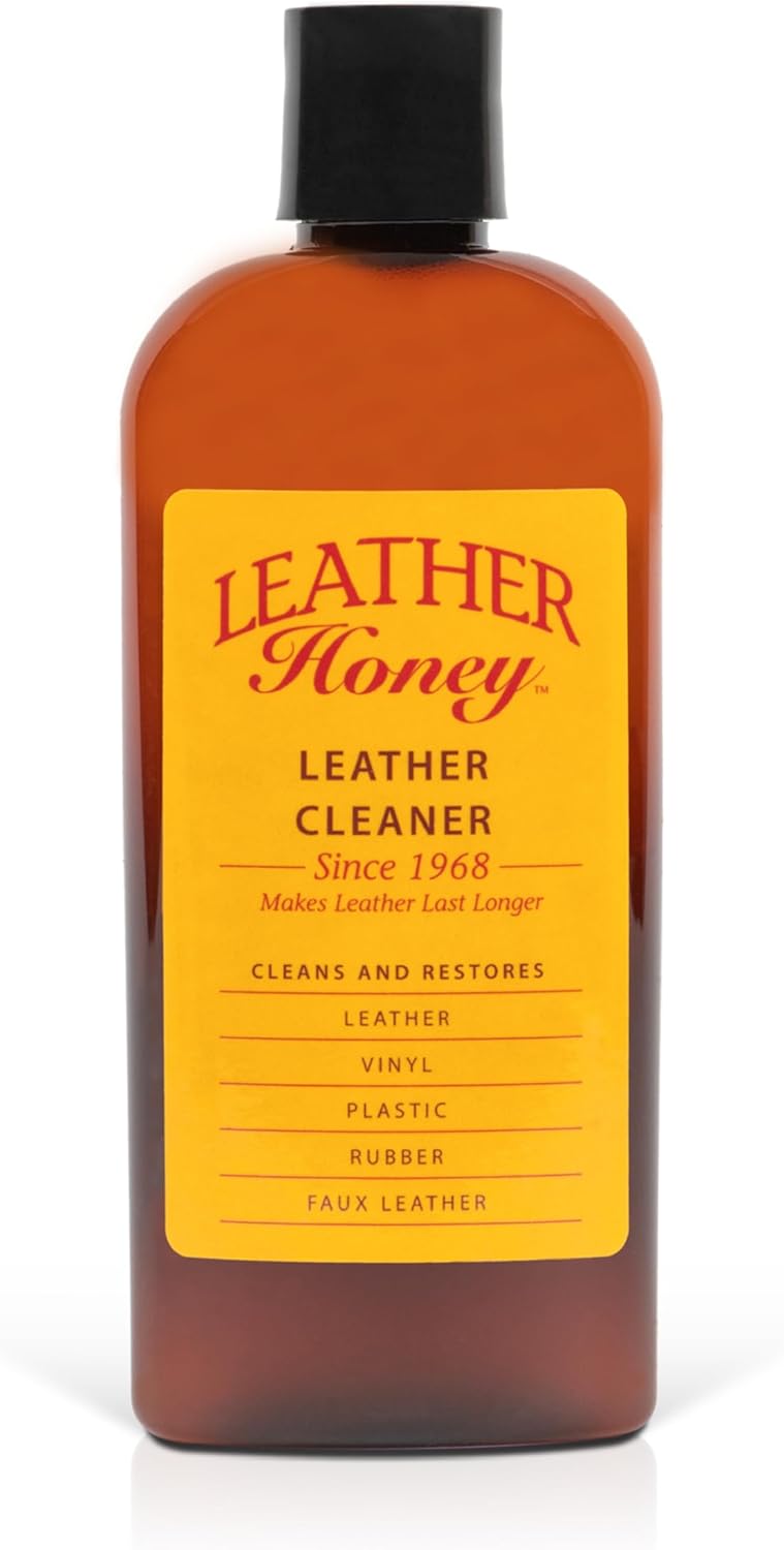 Leather Honey Leather Cleaner: Non-Toxic Leather Care Made in the USA Since 1968. Deep Cleans Leather, Faux & Vinyl - Couches, Car Seats, Purses, Tack, Shoes & Bags. Safe Any Colors & White Leather