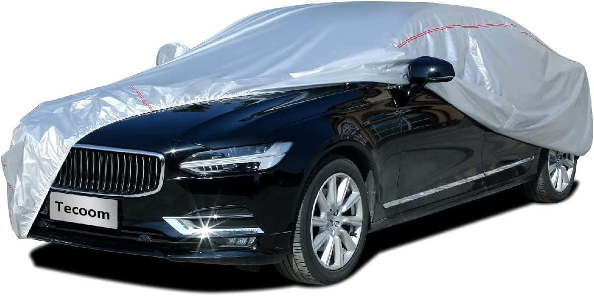 Tecoom Car Covers for Automobiles Door Zipper/Lock Universal Fit Sedan Toyota Camry, Honda Accord, Chevy Malibu, Kia Optima, Hyundai Sonata Nissan Altima Volkswagen Passat Ford Fusion Buick Regal