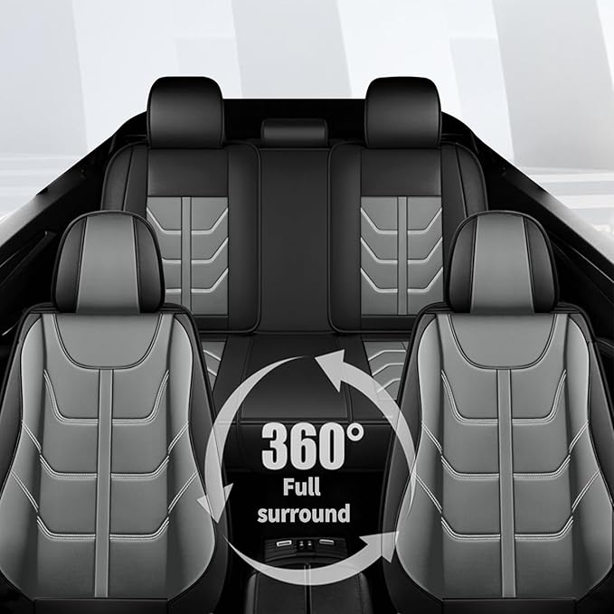 TTX LIGHTING Car Seat Covers fit for Nissan Rogue Sport 2017-2022 Full Set: Premium Leather Automotive Seat Cover with Airbag Compatible Waterproof (5 Seats, Black & Gray)