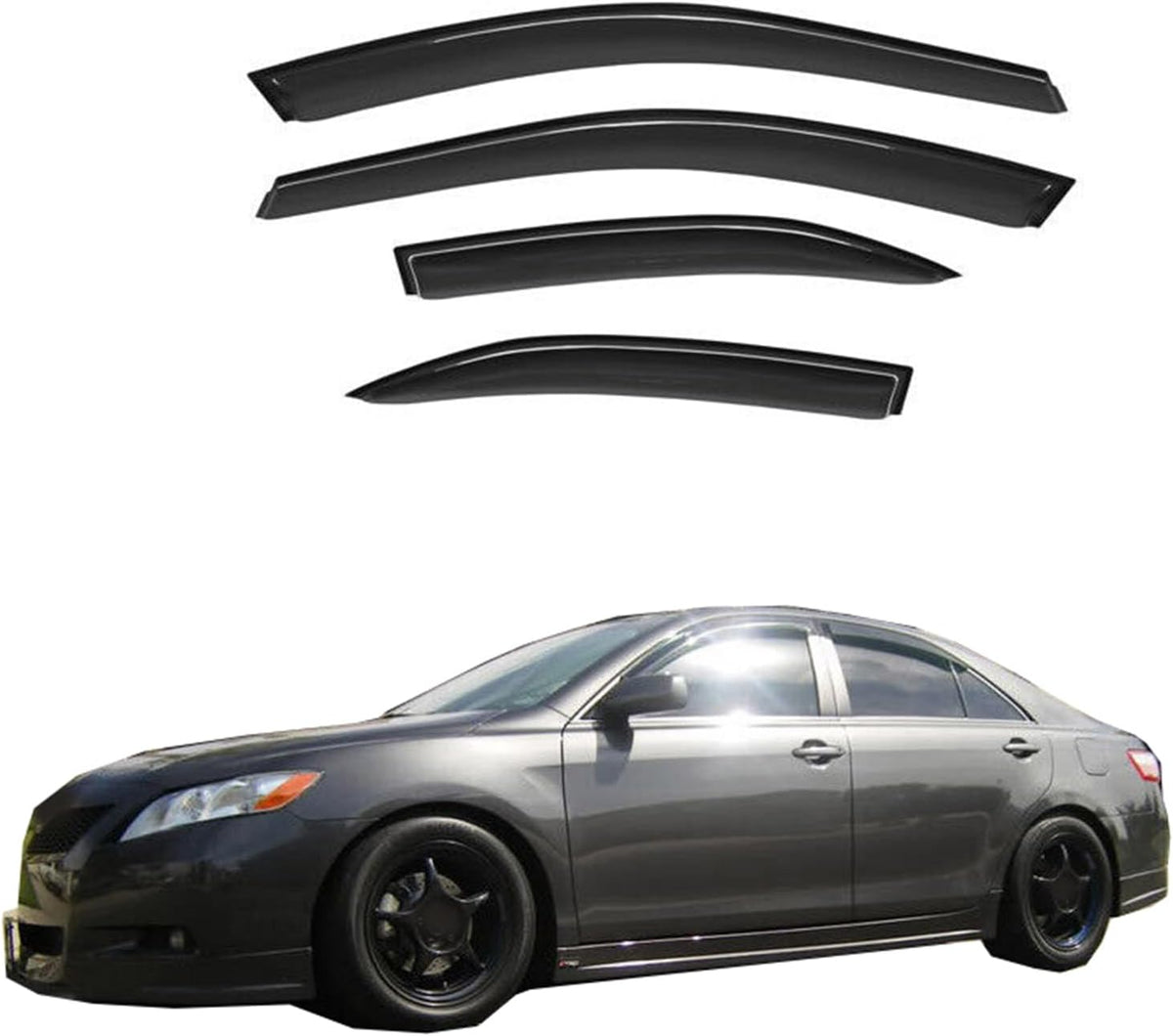 Wind Deflector Compatible with 2002-2006 Toyota Camry Smoke Sun/Rain Guard Window Visors 94236