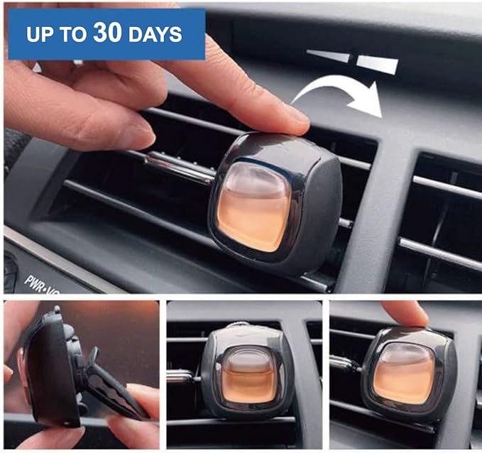 Car Air Fresheners Vent Clips, Essential Odor Eliminator, Perfect Scented Accessories, Long Lasting Strawberry Fragrance Up to 30 Days, 0.07 FL.OZ (4 Packs)