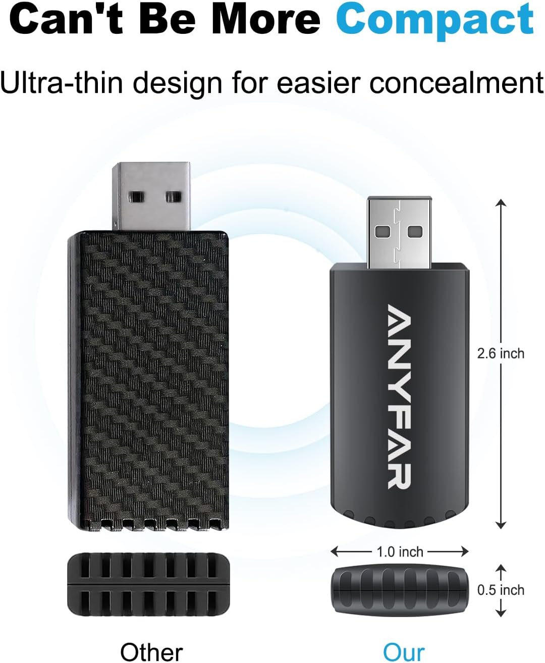Wireless Carplay Adapter for iPhone, Dual-Core 5G Chip Auto-Connect in Seconds No Latency, Thermal Vent Design, With USB-C and USB-A Cables, Only for Factory Wired CarPlay Car from 2016, ANYFAR A4 Pro