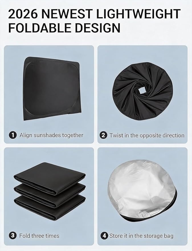 Proadsy Windshield Sun Shade for X3 2025-2026 Foldable Front Sunshade Protector Sun Visor Blocks UV Rays Keep Car Cooler Accessories