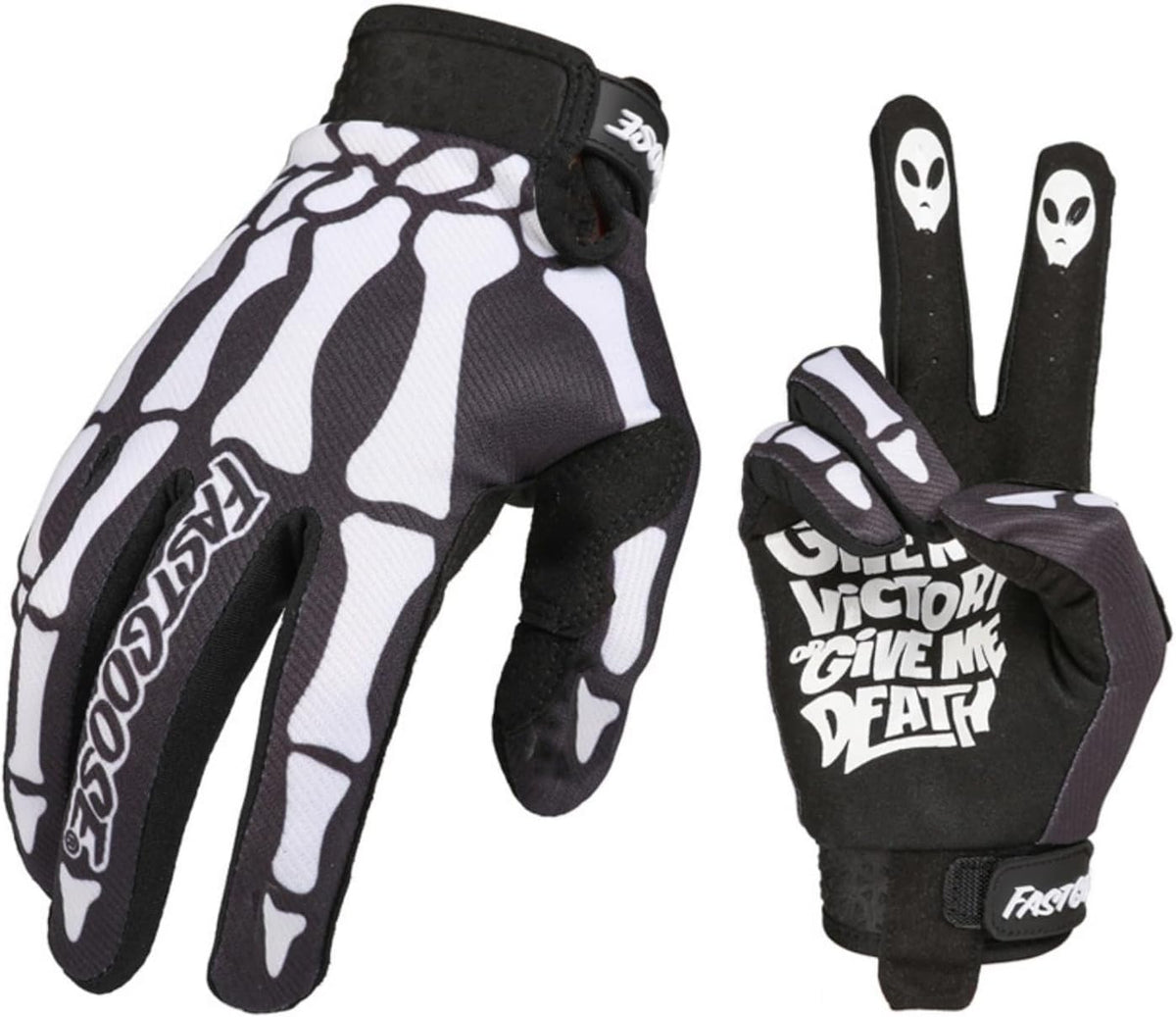 Skeleton Cool Motorcycle Bicycle Full Finger Off-Road Racing Gloves Outdoor Sports for Men Women & Mountaineering