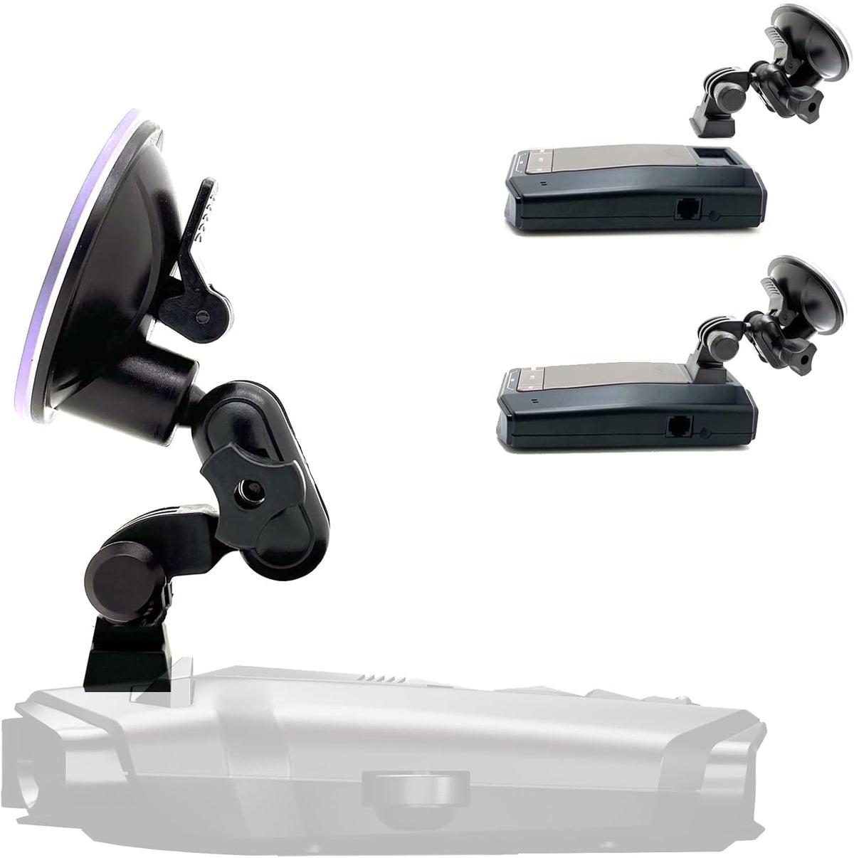 ChargerCity Replacement Windshield Suction Mount w/Magnetic Dock Cradle for RAD 700i Dual Pro 360 & Road Scout Radar Detectors (EZ Magnet Connection)