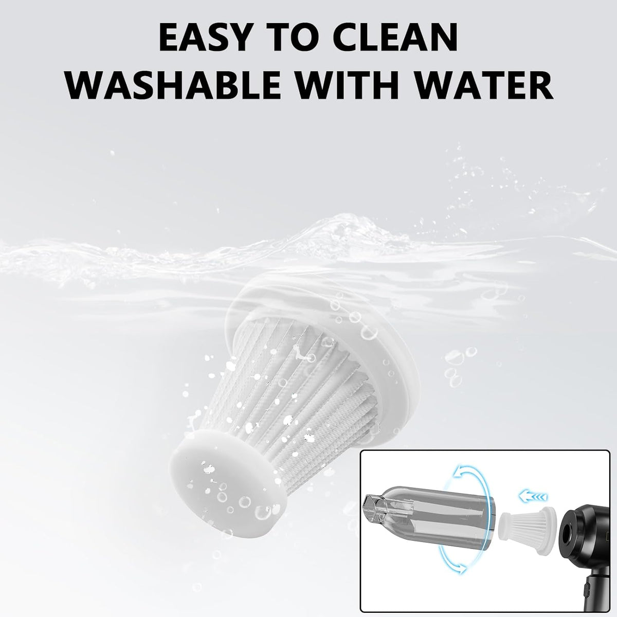 Handheld Vacuum,Car Vacuum Cleaner,4-in-1 20000PA High Power Portable Rechargeable Vacuum Cleaner with Brushless Motor, Small Handheld Vacuum & Air Blower & Pump-Black