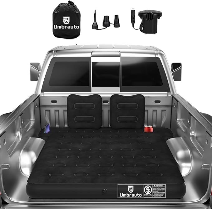 Umbrauto Truck Bed Air Mattress for 5.5-5.8ft Full Size Short Bed, Inflatable Pickup Airbed with Pump for Outdoor Travel
