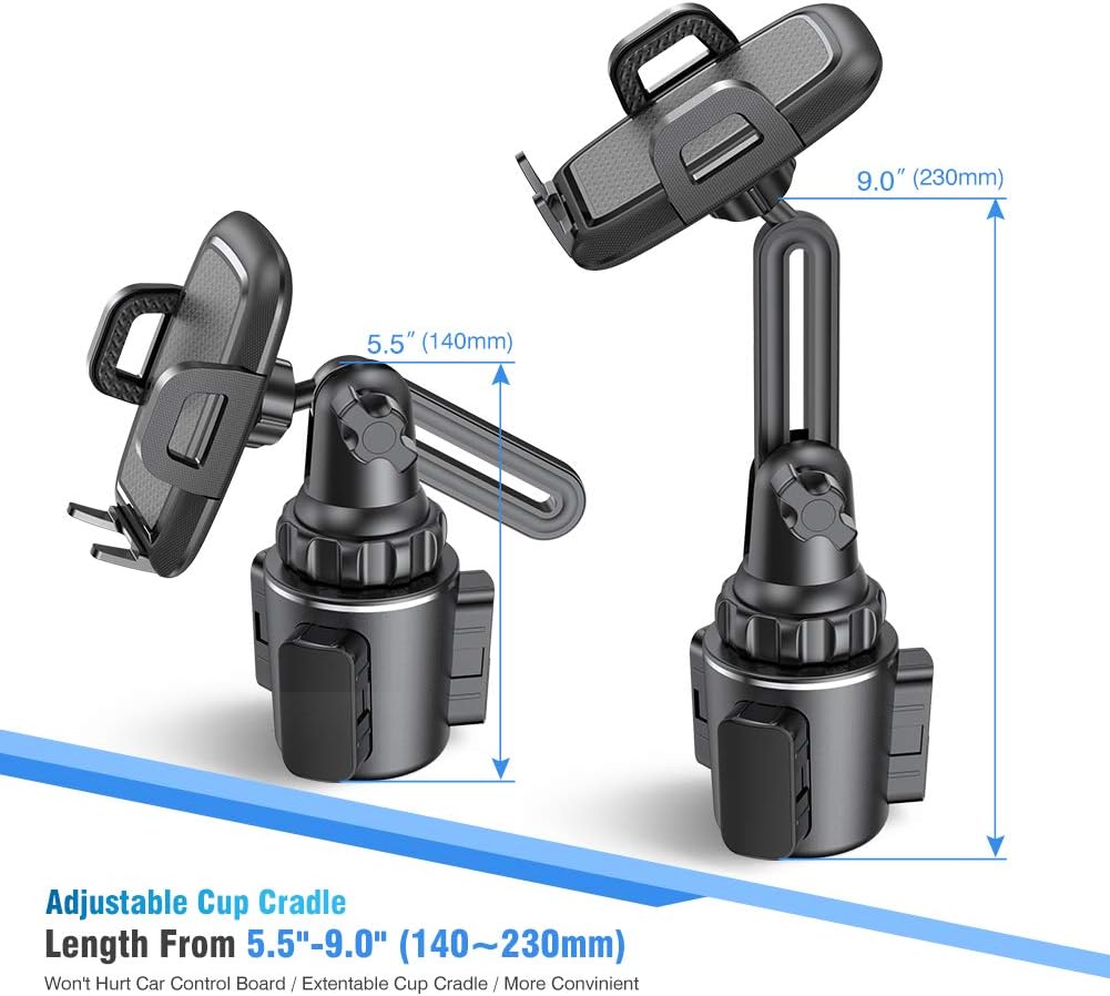 Miracase Cup Holder Phone Mount for Car, Universal Phone Holders for Your Car, Long Neck Adjustable Car Cup Cell Phone Mount for iPhone Samsung Google and All 4.0-7.0 inches Smartphones