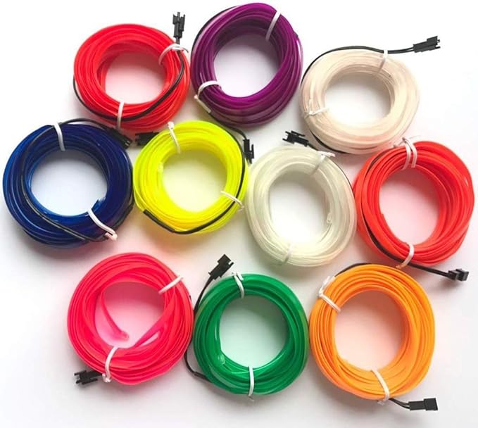 Car Lights Interior El Wire Car kit Cold Interior Trim Bright Light for Car Interior Decoration(5m/16ft,Red)