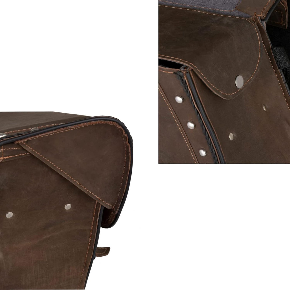 GARGOYLE BELLS Genuine Leather Motorcycle Saddle Bags Motorcycle Luggage Bag For Softails Sportsters Dyna ect