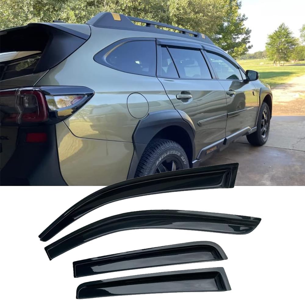 94376 Side Window Wind Deflector, 4pcs Outside Mount Style Tape-On Nice Rain Guards Set, Window Visor fit for 2015-2019 Subaru Outback