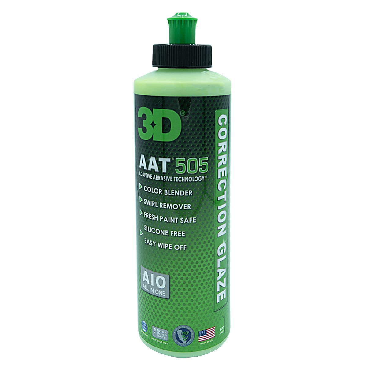 3D AAT 505 Correction Glaze - 8oz - Body Shop Swirl Remover for Freshly Painted Vehicles - Montan UV Protection - Easy Clean Up - Adaptive Abrasive Technology