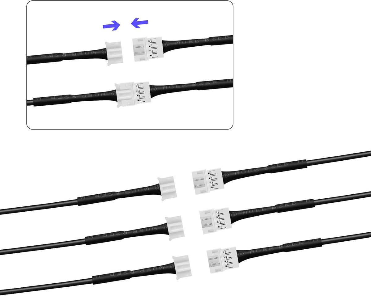 Acrylic Interior Car LED Strip Light Extension Wire 78.7inch, which fit for Dreamcolor&RGB Main Controller Connects and sub-Controller kit (not Including), Not fit dreamcolor 5 in 1(Single Controller)