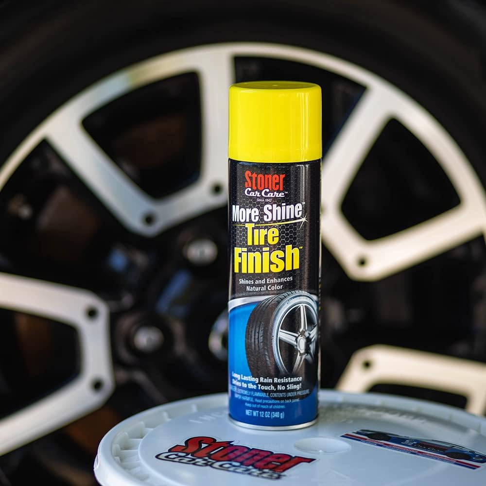 Stoner Car Care 91094-2PK More Shine Tire Finish for Tire and Wheel Care Creates a Long-Lasting, Rain-Resistant Tire Shine, Makes Faded Tires Look New, Non-Greasy Formula, 12 Oz, Pack of 2