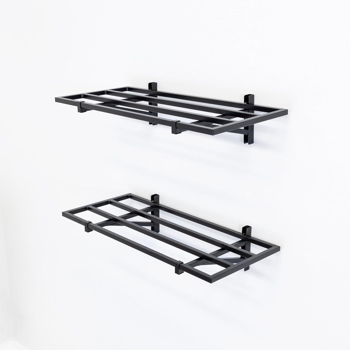 StoreYourBoard 2-Pack Heavy Duty Wall Shelves – Wall-Mounted Garage Storage Shelving and Organization for Sheds, Closets, or Utility Rooms – Holds 200 lbs, 1ft x 2ft, Black