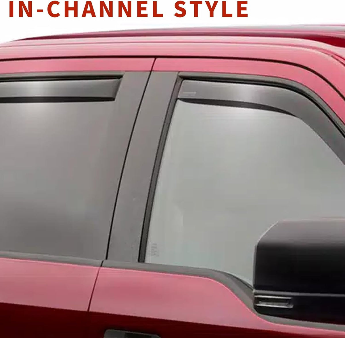 in Channel Rain Guards Fit for 2015-2020 Ford F150 Super Cab, 17-20 F150 Raptor, 2017-2023 F250 F350 F450 F550 Extended Cab Window Wind Deflectors, Vent Window Visors Shades