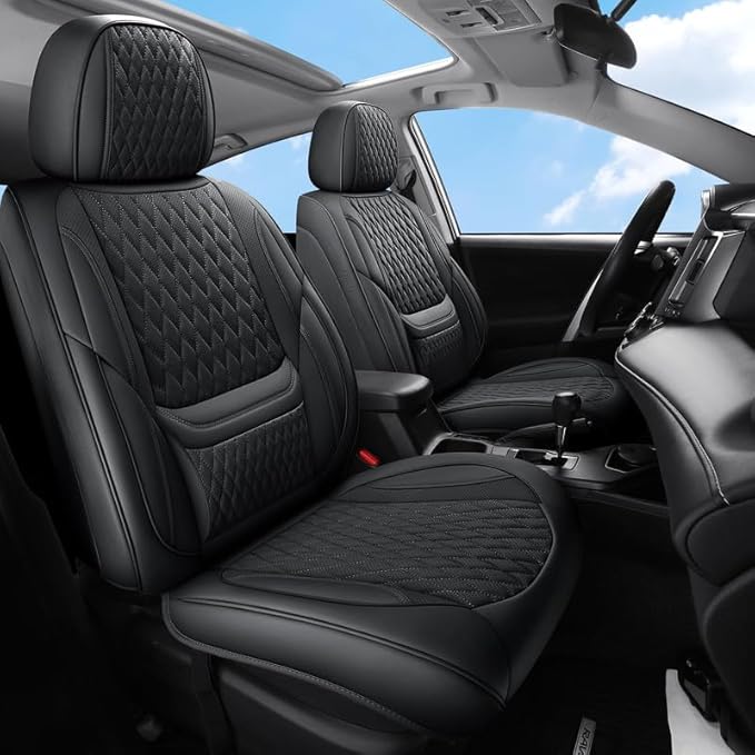 Car Seat Covers Full Set Custom Fit for Buick Verano 2012-2017 - Premium Faux Leather with Lumbar Support | Breathable, Waterproof, Anti-Slip, Durable (Black,Full Set)