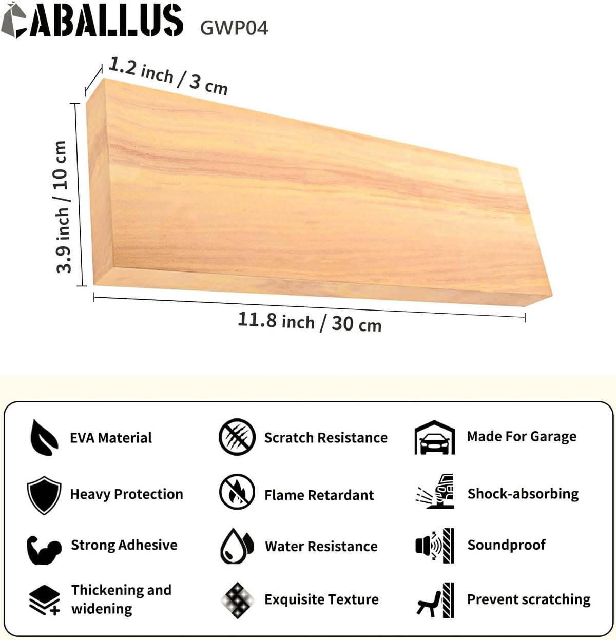 GWP04 Wood Grain Garage Wall Protector Car Door Protectors, Garage Accessories, Parking Stopper for Garage, Tool-Free, Designed in Germany (2-Pack)