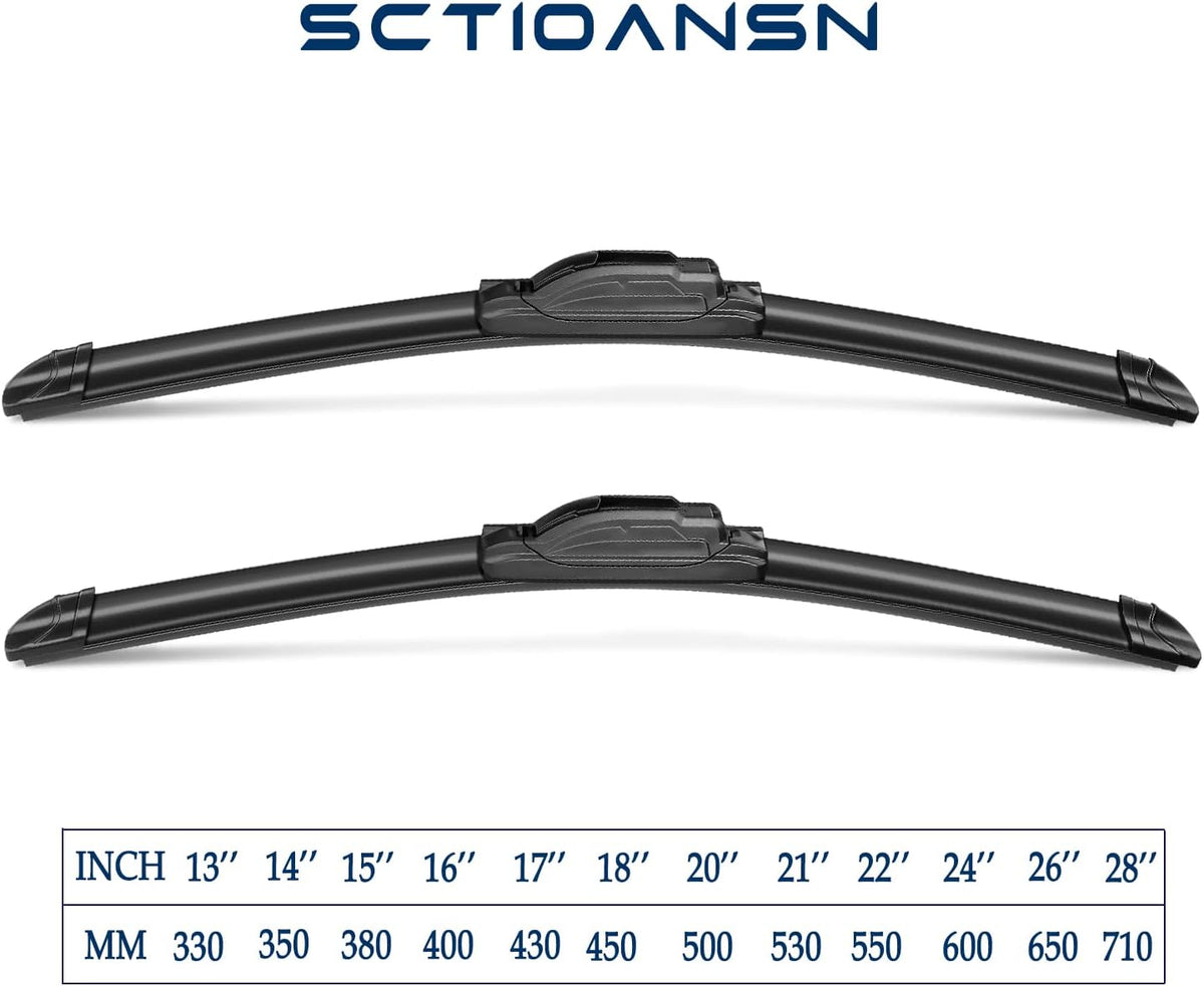 3 Wipers Set for 2008-2020 Lexus LX570, 2008-2011 Land Cruiser, 2013-2020 Land Cruiser, Windshield Wiper Blades Original Equipment Replacement Front and Rear- 24"/22"/12A" (Pack of 3) J- HOOK