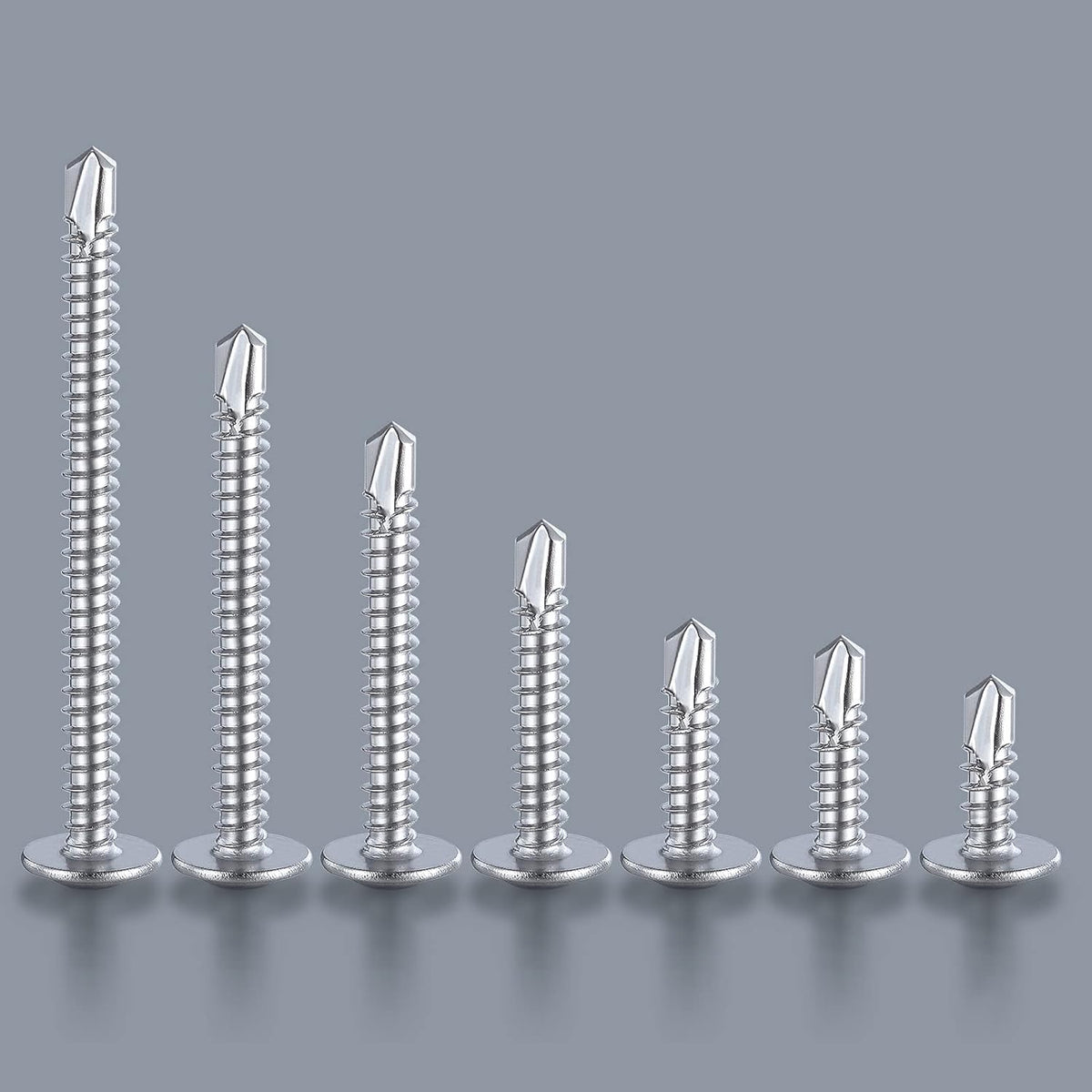 (200 pcs) Wensilon #10×1-1/4”for Sheet Metal Self-Tapping Screws 410 Stainless Steel Truss Head High-Strength Quick Tapping Screws