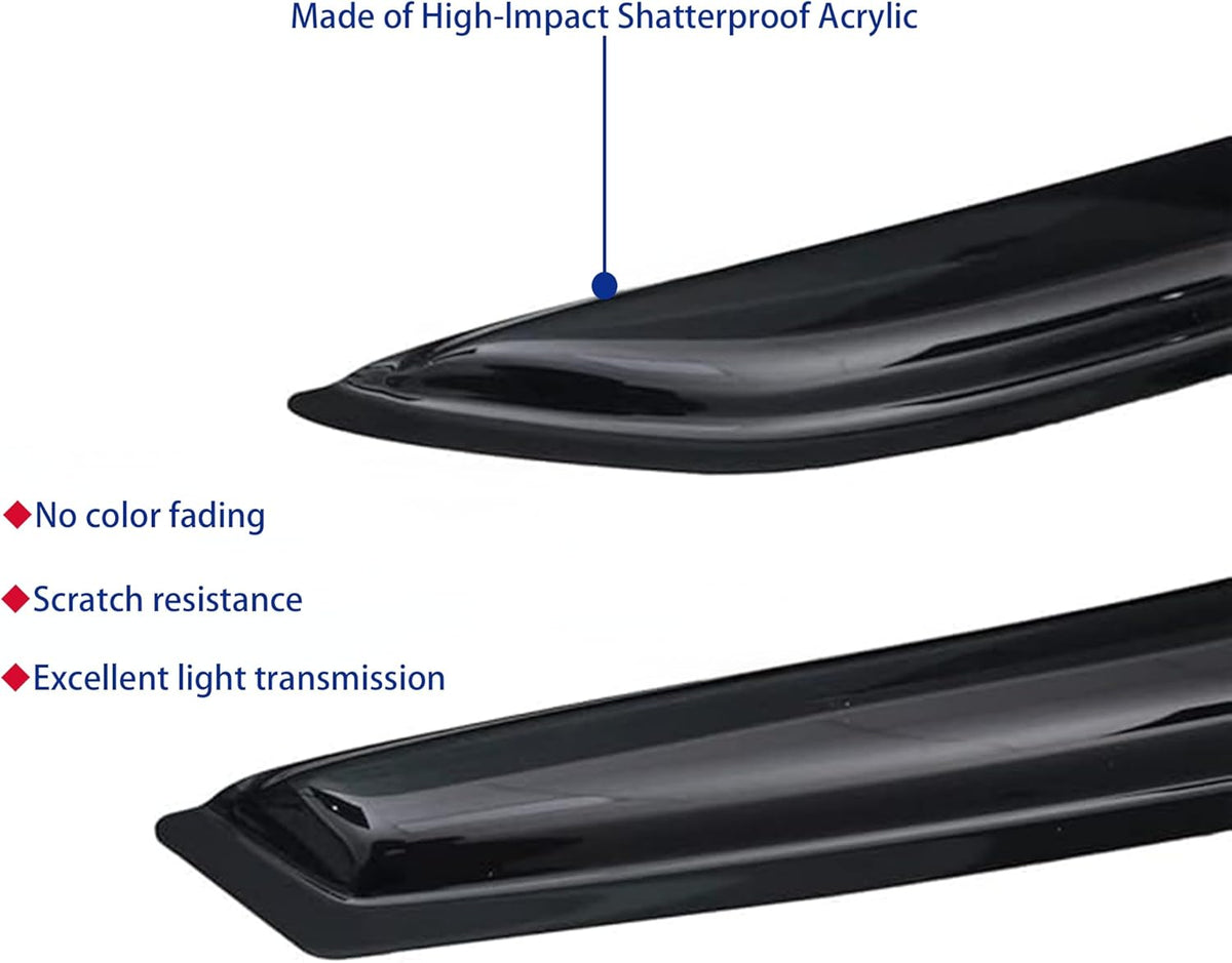 Window Visors Rain Guards fits 2021-2025 Grand Cherokee L, Out-Channel Window Wind Deflectors Vent Shades Accessories, Dark Smoke 4 Pcs, 2022 2023 2024 (only Grand Cherokee L)
