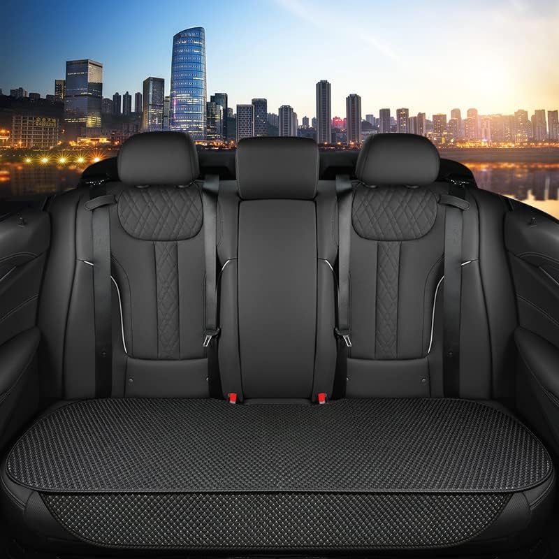 Auto Newer Breathable Universal Four Seasons Car Seat Covers, Luxury Include Front Car Seat Protector and RearCar Seat Cushion,Compatible with 95% Vehicles Fit for Cars Truck SUV (Black,3PCS)