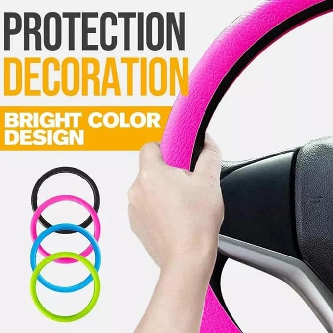 Silicone Steering Wheel Cover, Car Steering Wheel Cover, Anti-Slip Car Steering Wheel Protective Cover, Fit 12.6-16 Inch, for Car SUV Truck Van, for Women & Men (Sky Blue)