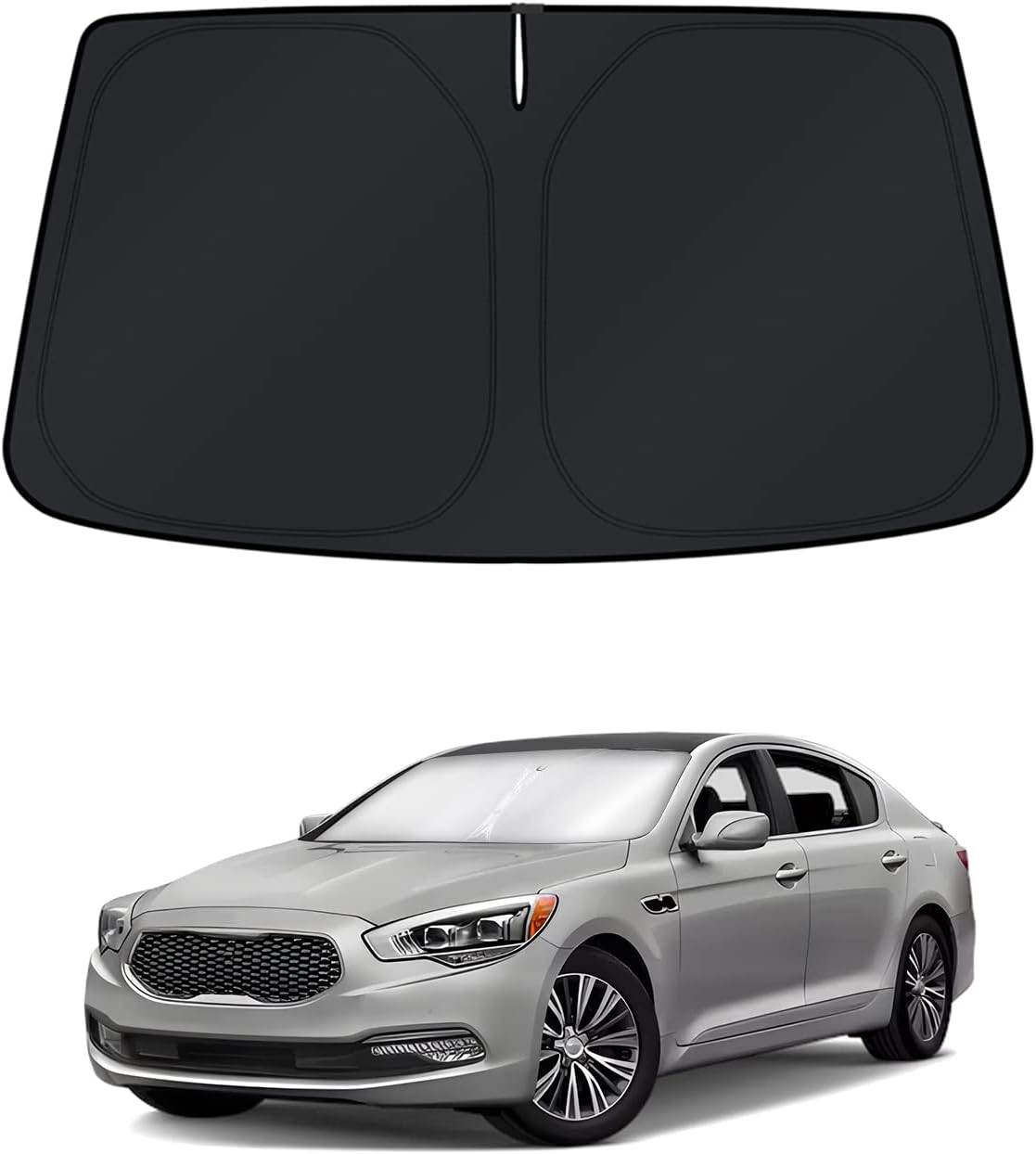 KUST Windshield Sun Shade for Kia K9/K900 2013–2018 Custom Fit Window Shade Sun Visor Cover Foldable Blocks UV Rays Keep Your Car Cooler