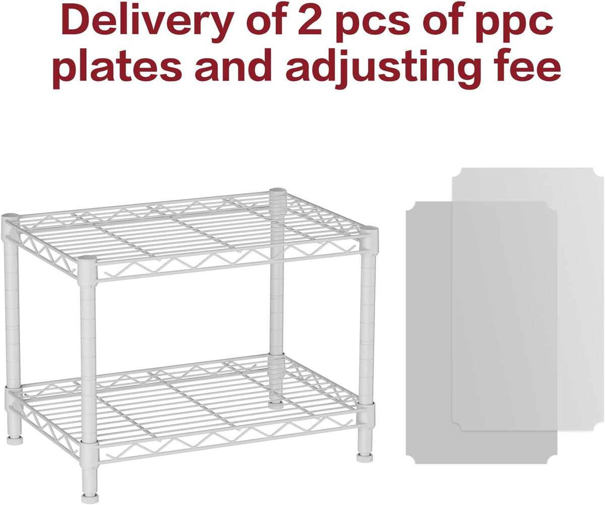 SINGAYE 2 Small Wire Shelves Garage Pantry Close Home Organizers and Storage Bathroom Shelf Laundry Room Organization Adjustable Book Metal Shelving Unit