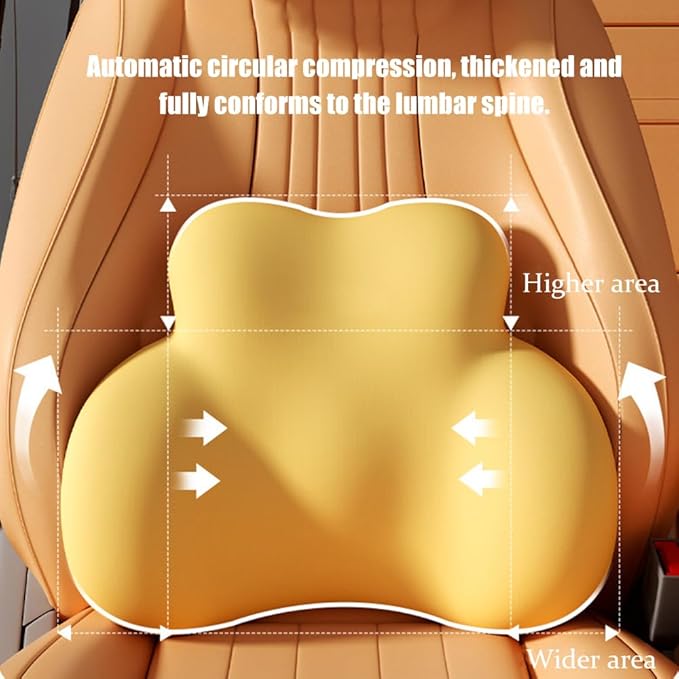Car Lumbar Support Pillow for Citroen e-C3 2024 Memory Foam Back Support Cushion Breathable Car Seat Lumbar Pad Accessories,Dark Gray